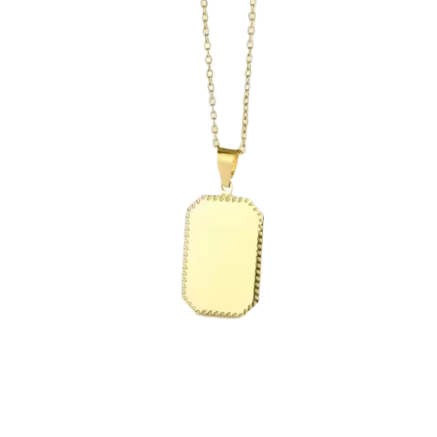 Golden Plaid Engraved Necklace