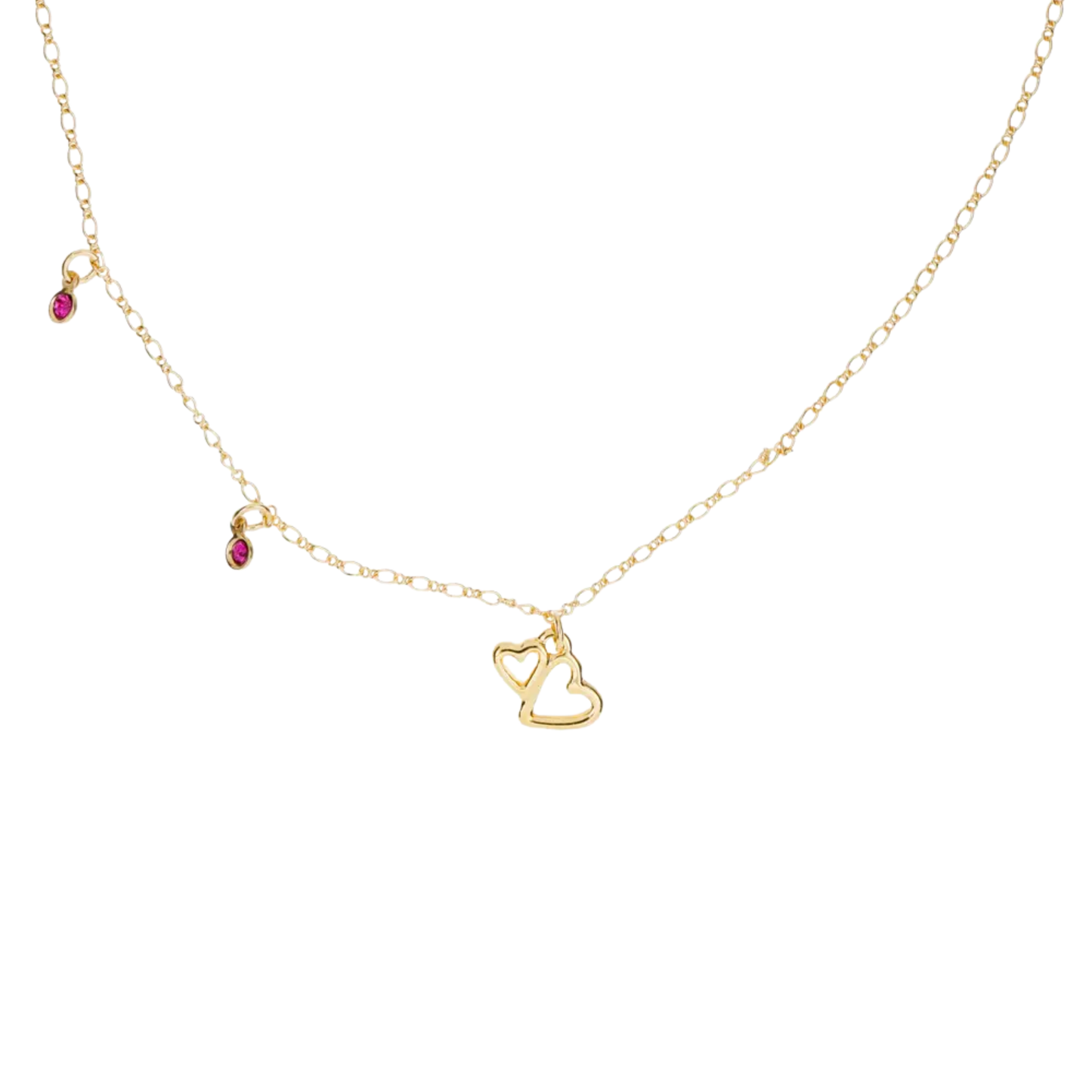 Two Hearts Golden Necklace