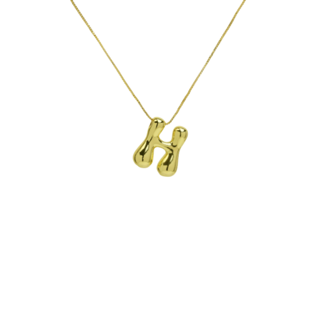 Bubble initial necklace