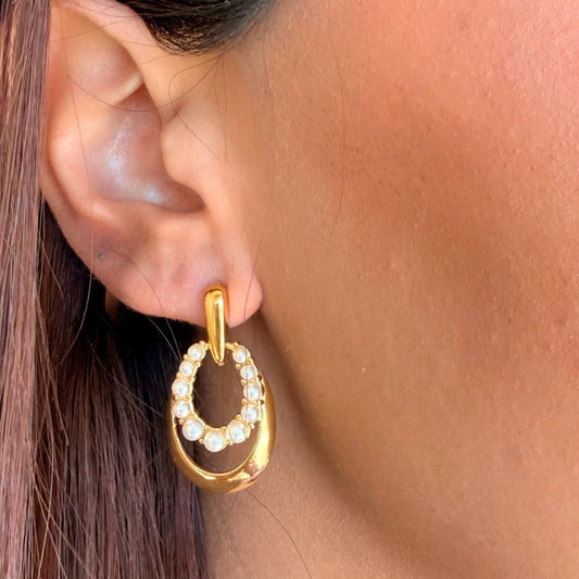 Golden Earrings Maria Pearl