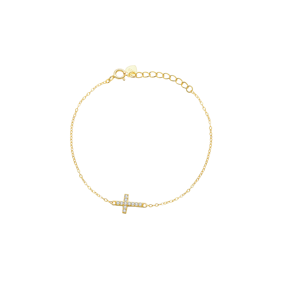 Spark Cross Gold Bracelet