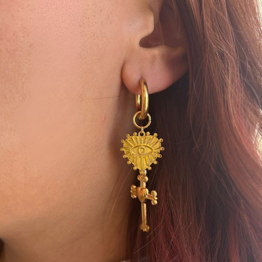 Heart And Cross Hoops