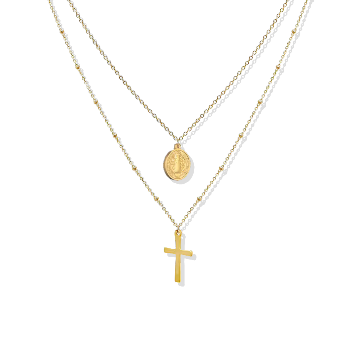 Saint Golden Double Necklace