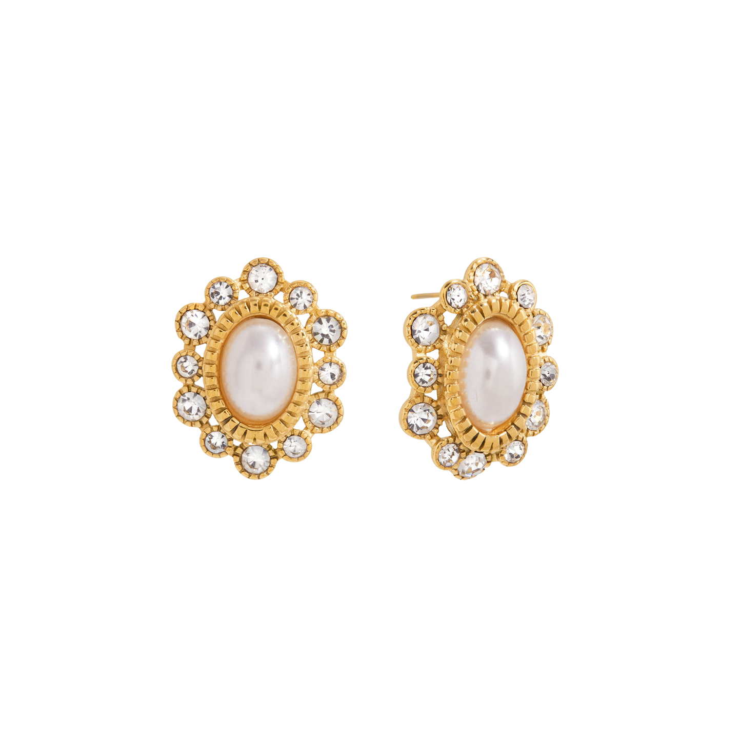 Pearl Shiny Oval Earrings