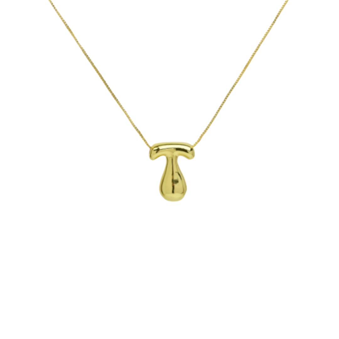 Bubble initial necklace