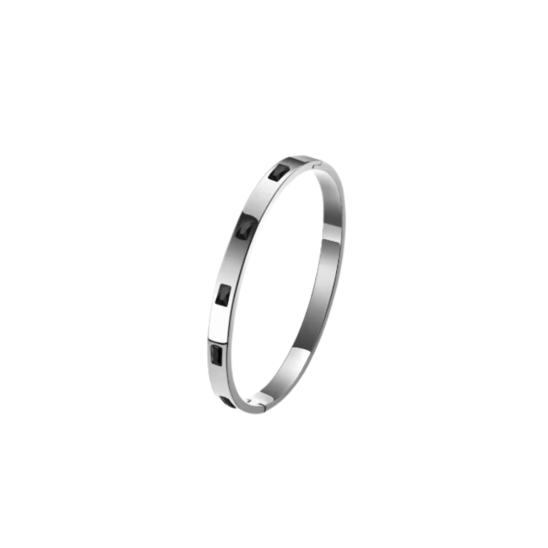 Black spark silver bracelet