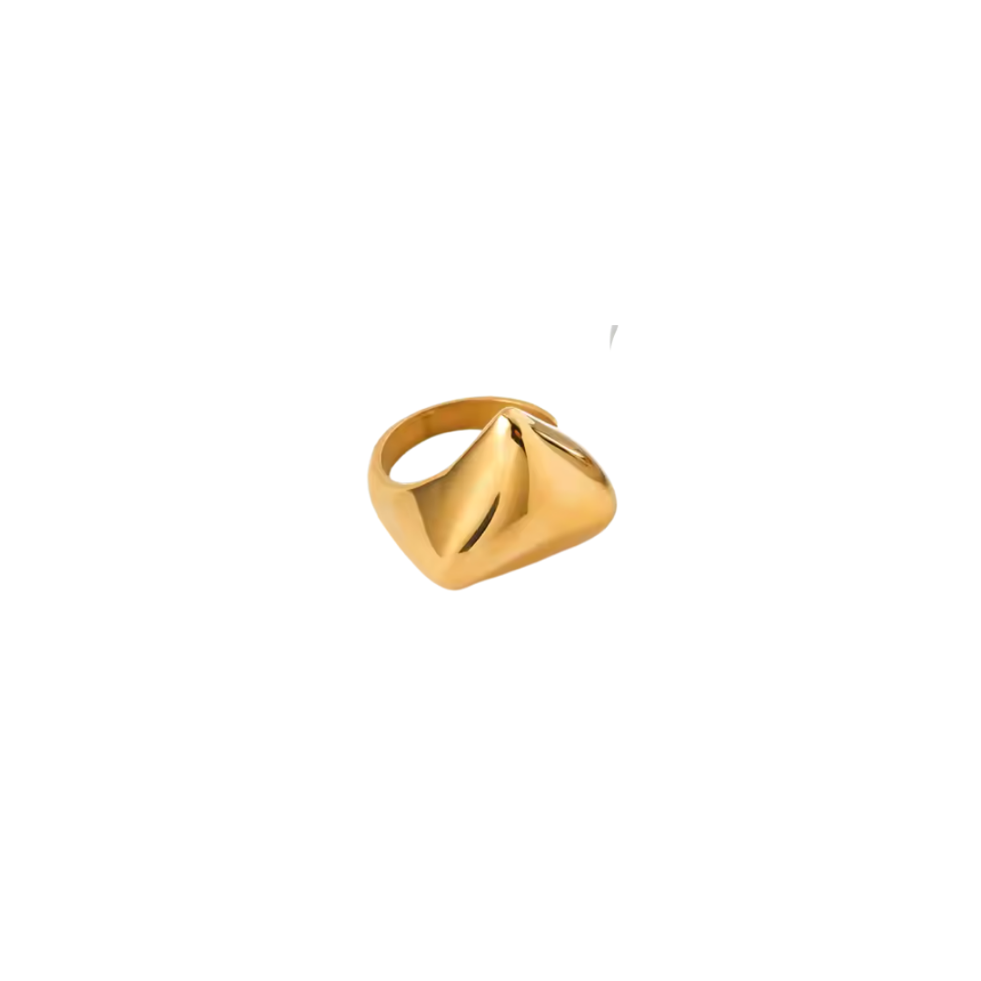 Triangle golden chunky ring