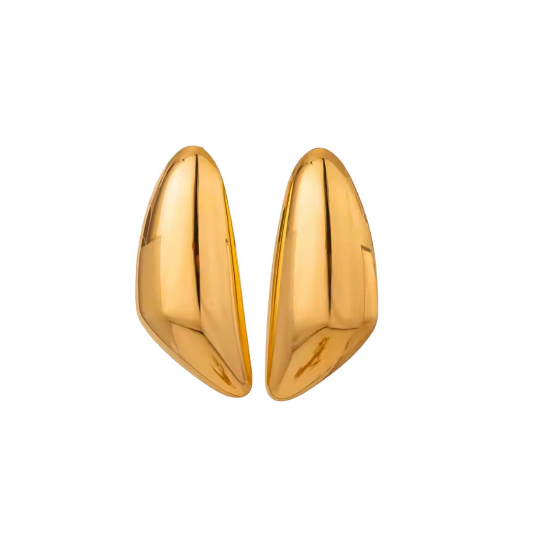 Triangle teadrop golden earrings