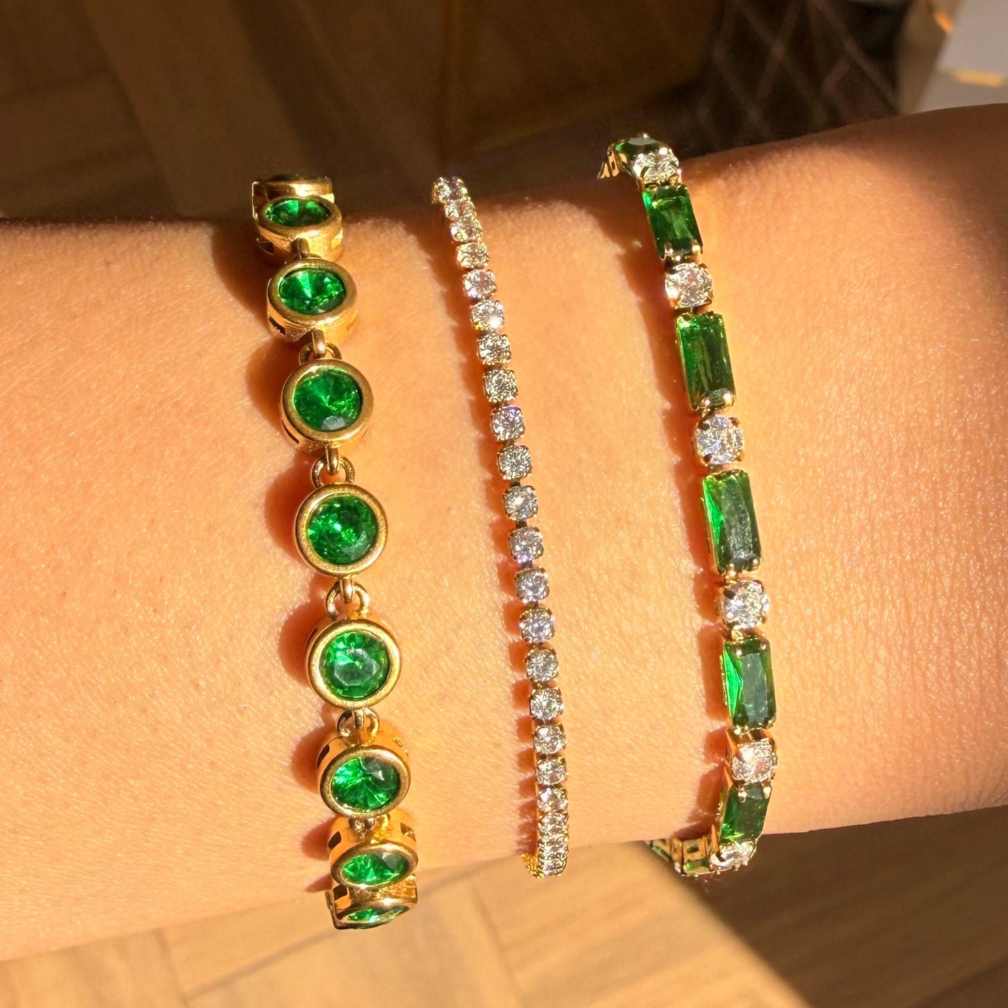 Golden Green Baguett Bracelet