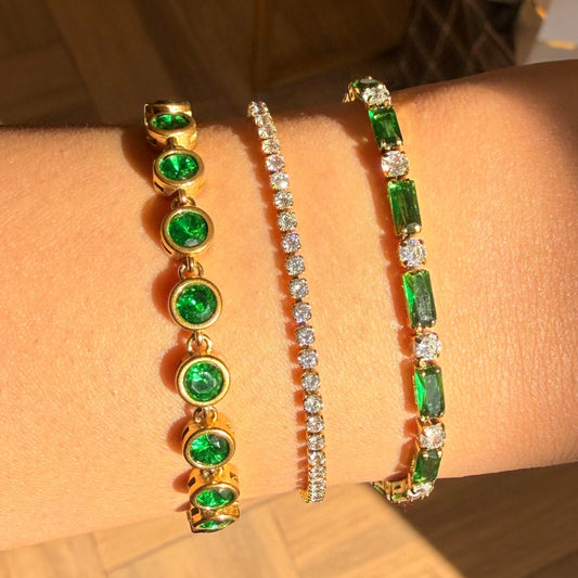 Golden Green Baguett Bracelet