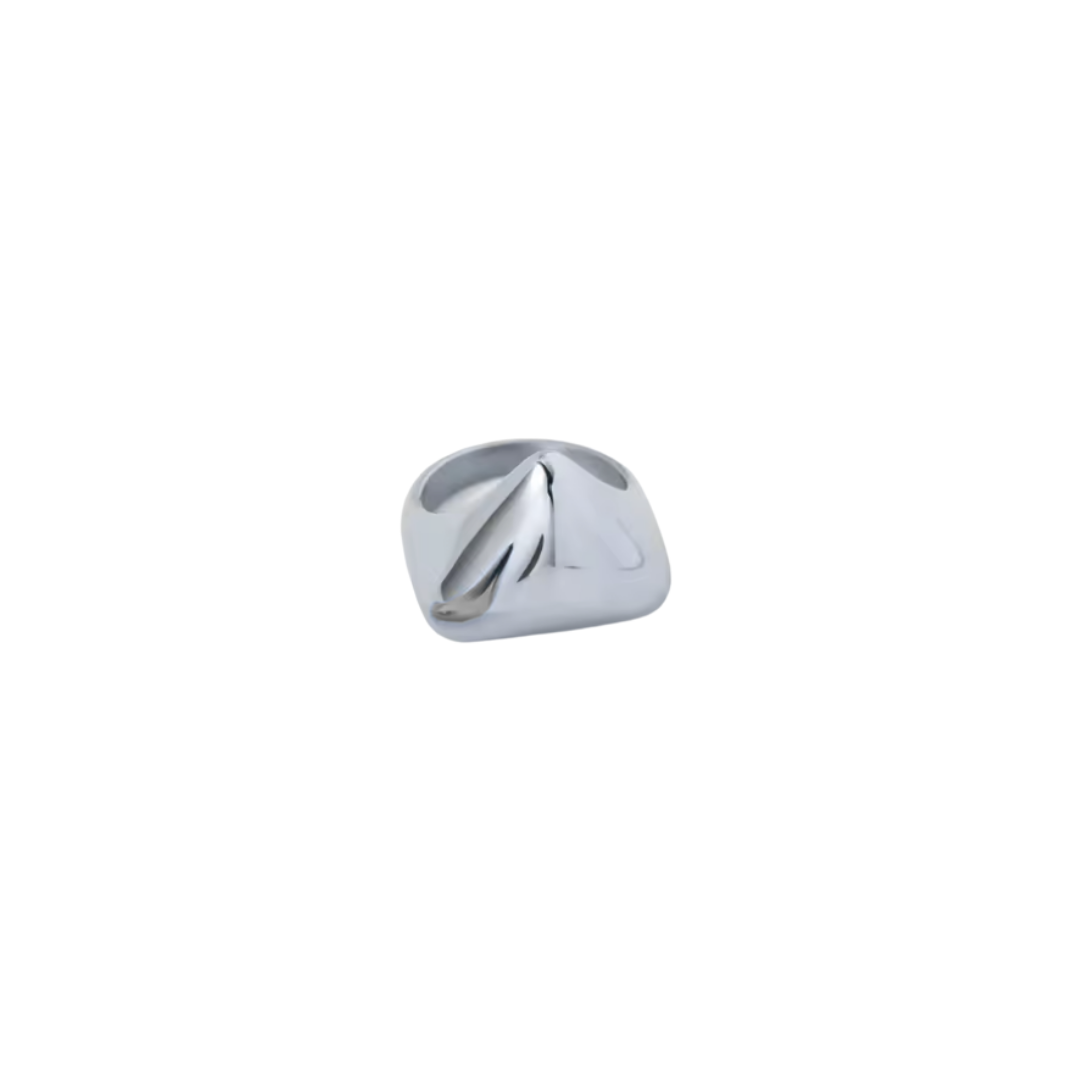 Triangle silver chunky ring