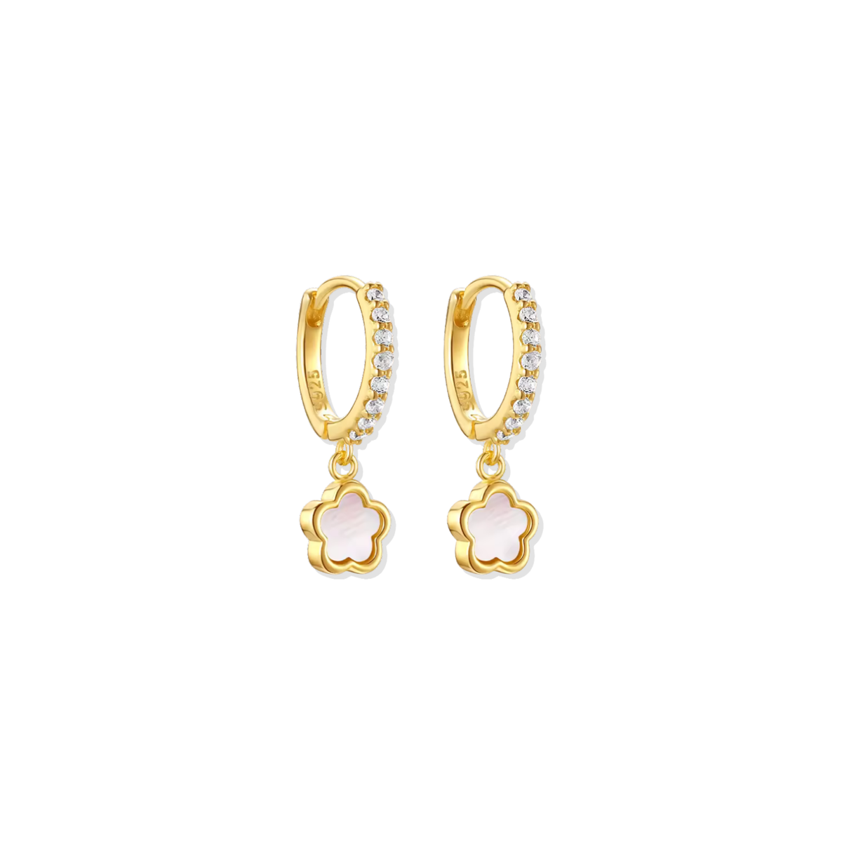 Gold Clover Hoops