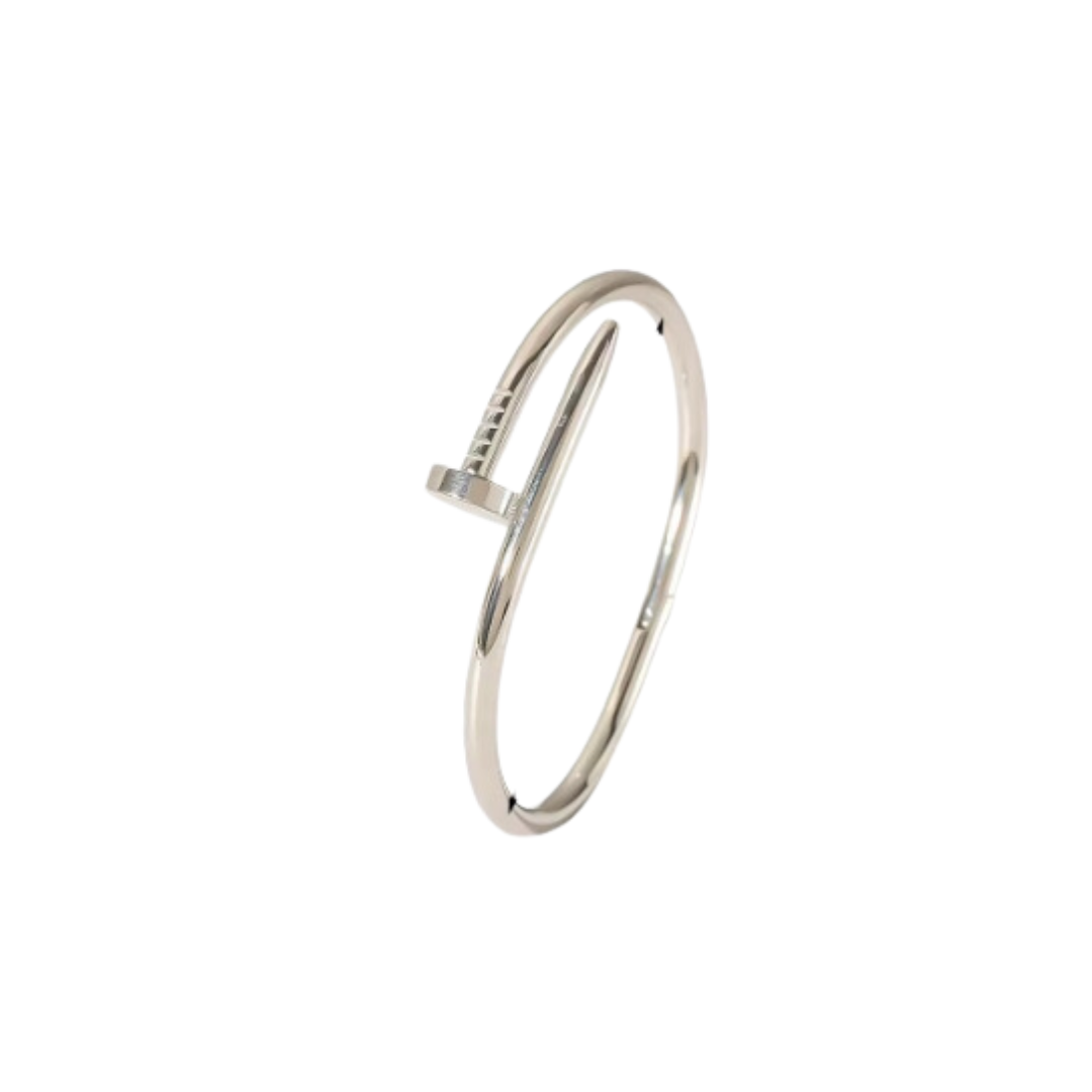 Nail silver bracelet
