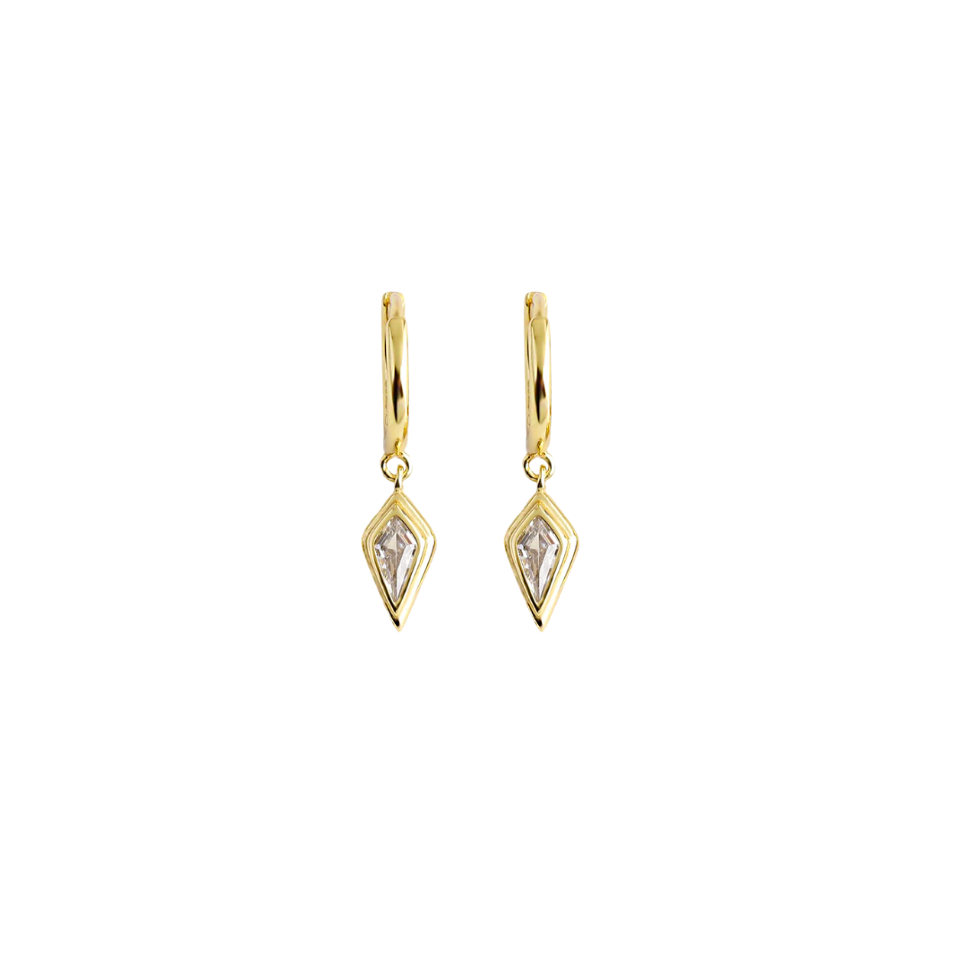 Triangle spark gold hoops