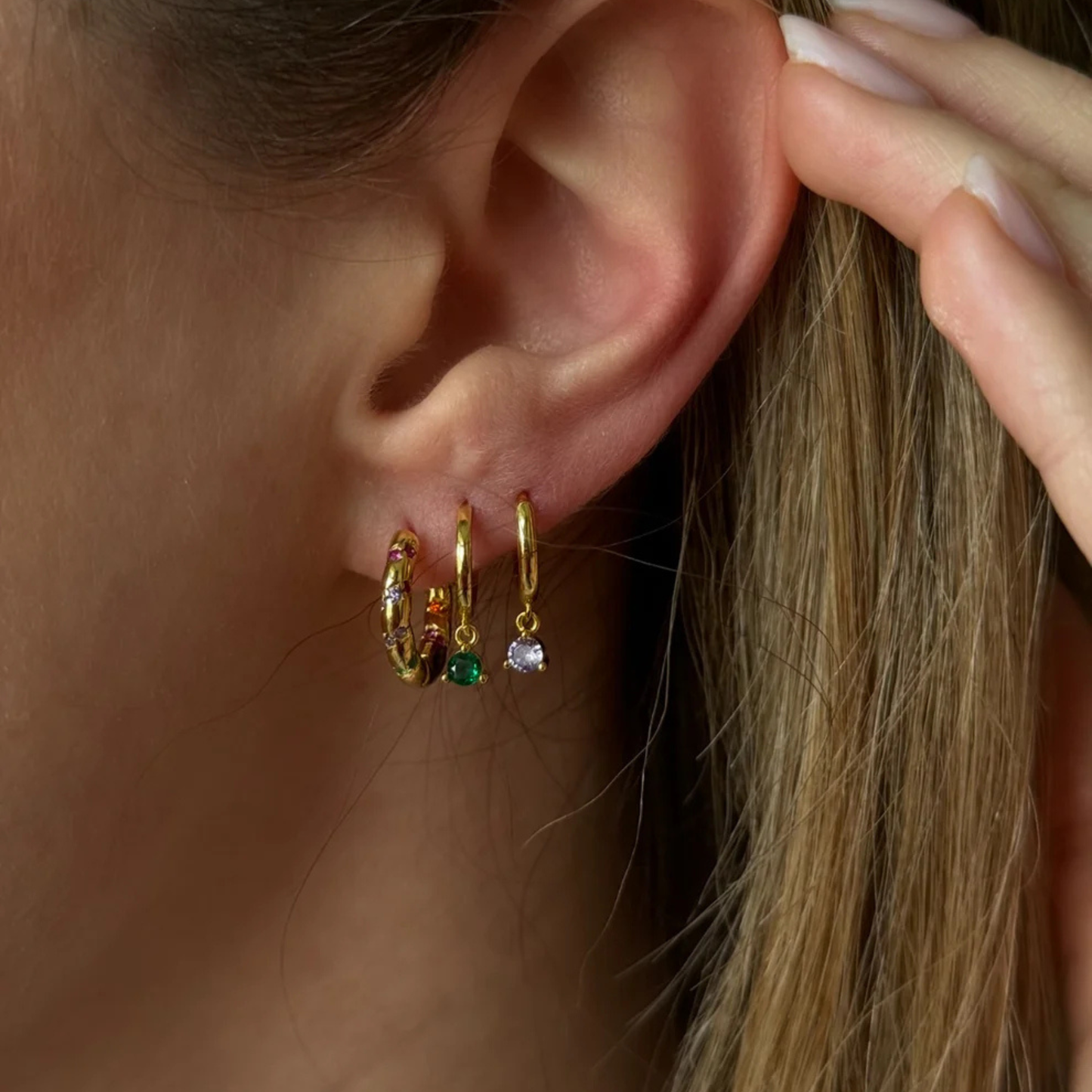 Glimmer Lavander Hoops