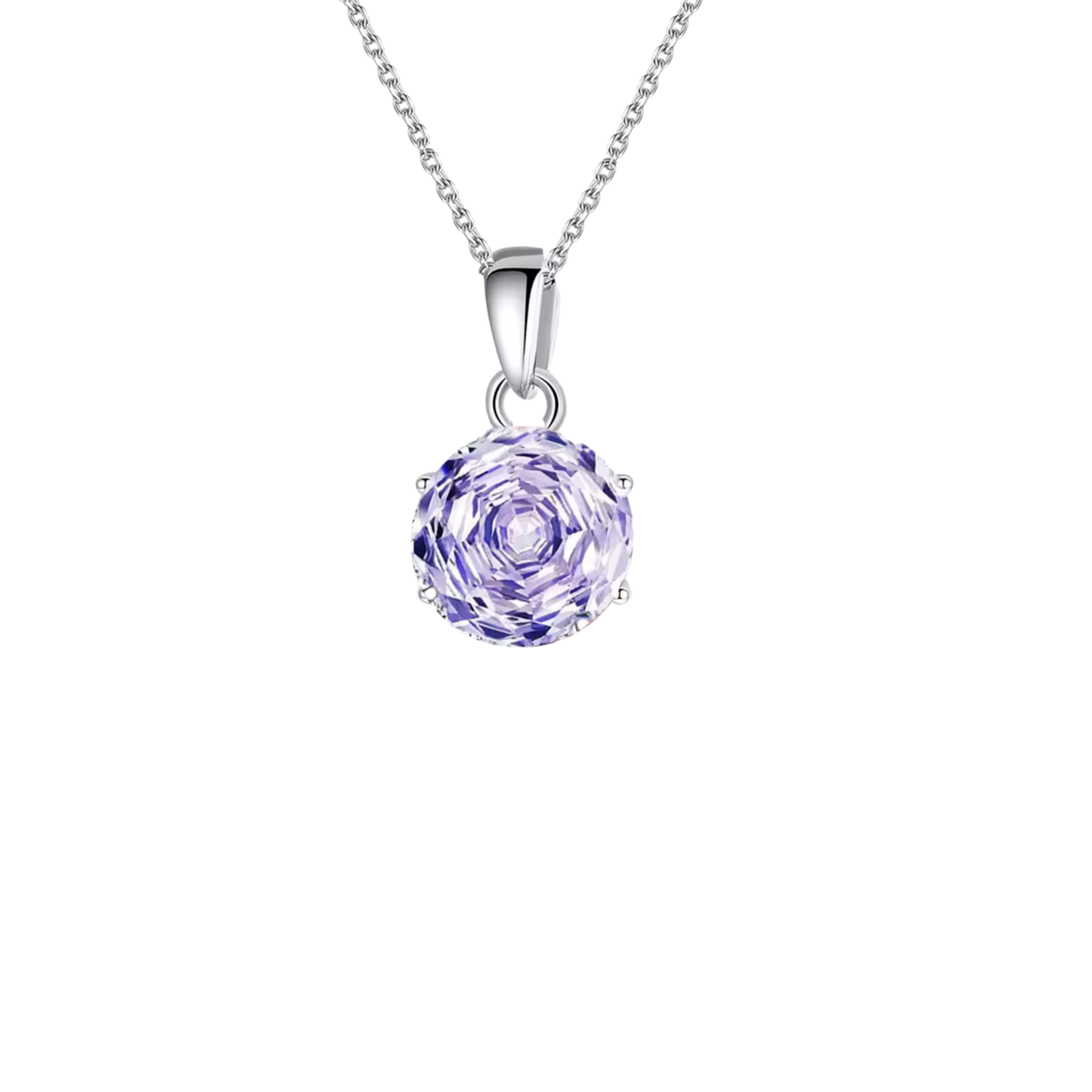 Miranda Lilac Rose Silver Necklace
