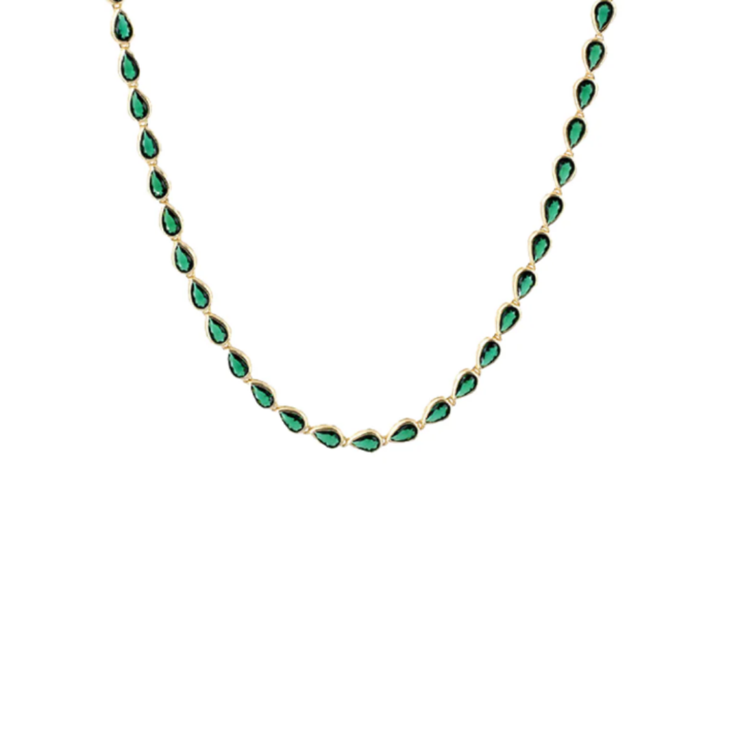 She Is A Gem Emerald Drop Necklace