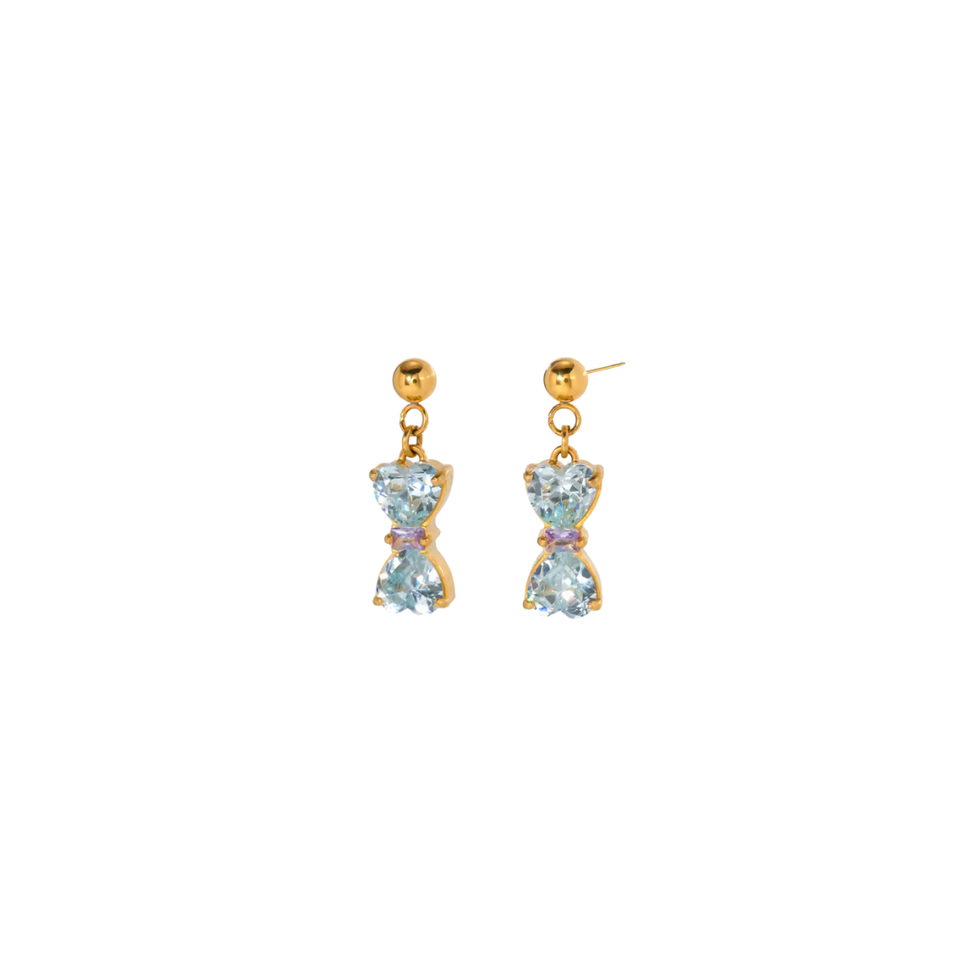 Mini blue bow earrings