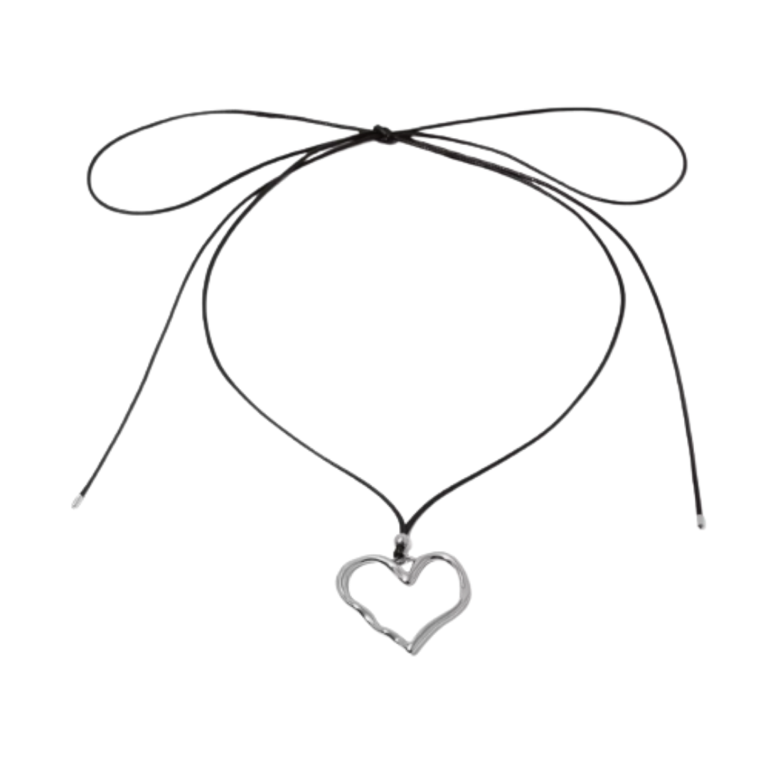 Chunky amore silver necklace