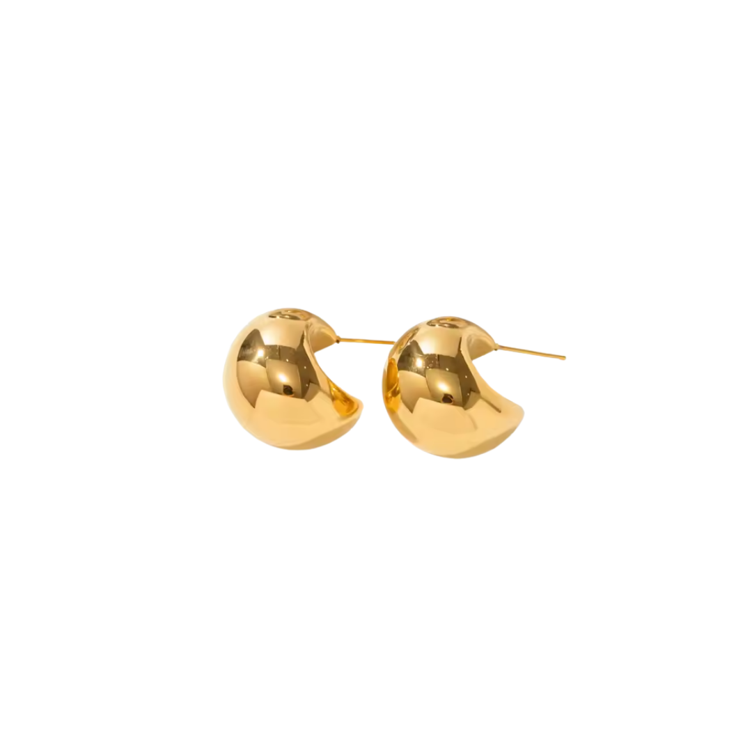 CHUNKY MOON GOLDEN EARRINGS