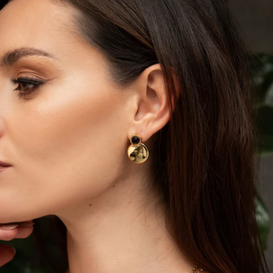 Nerea Black large earrings