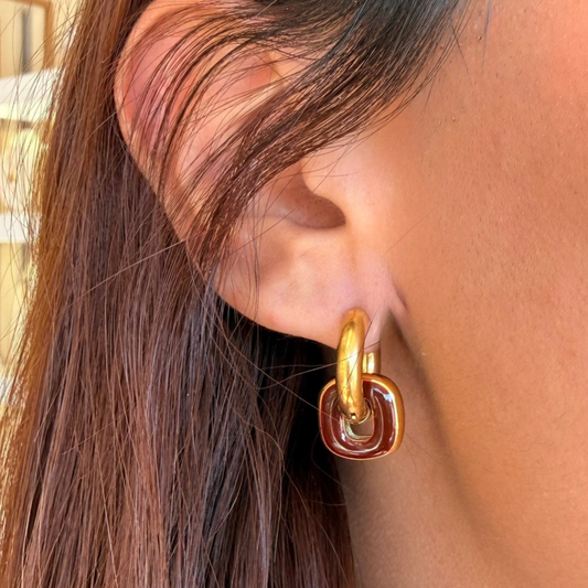 Golden Cherry Brown Hoops