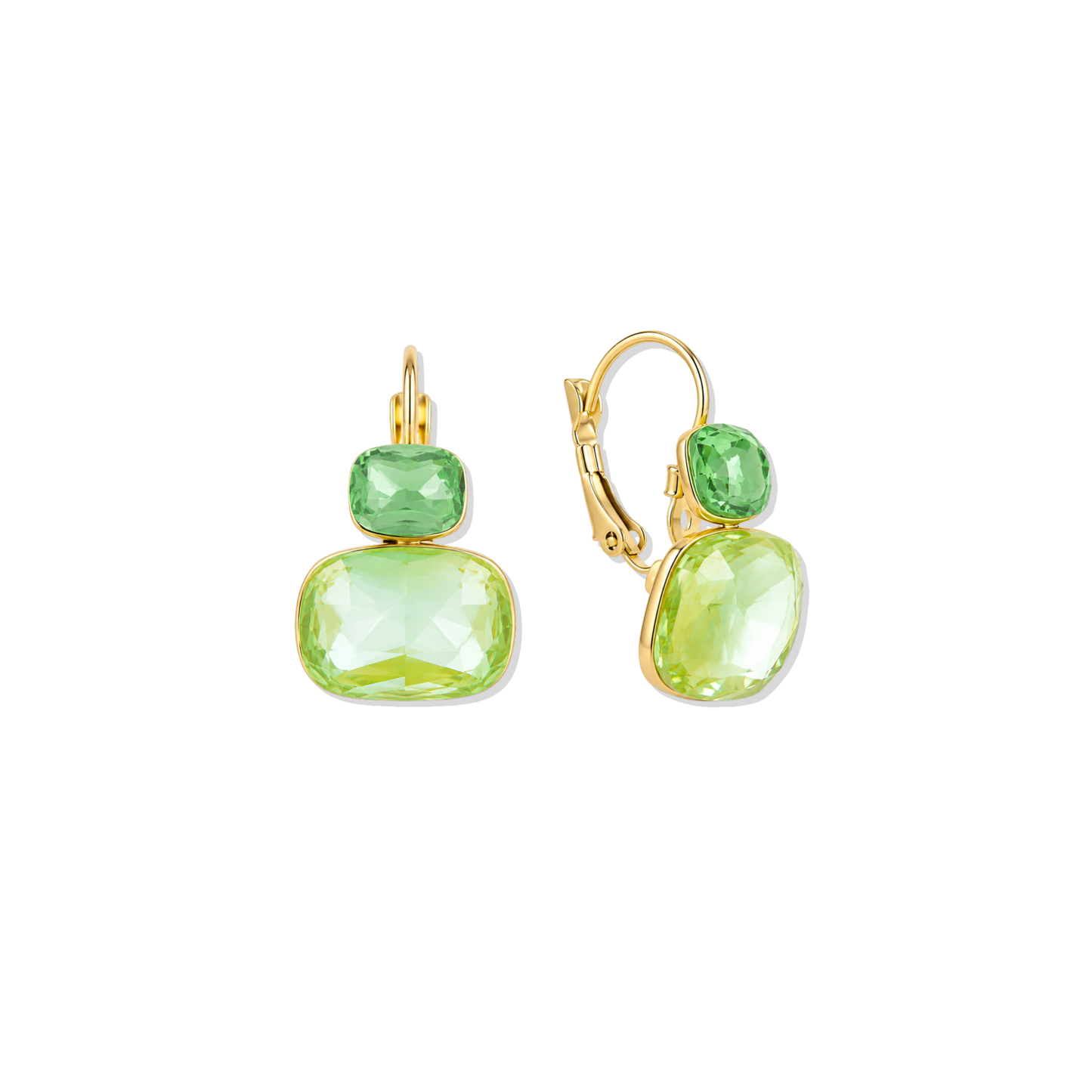 Green Double Tier Drop Earrings
