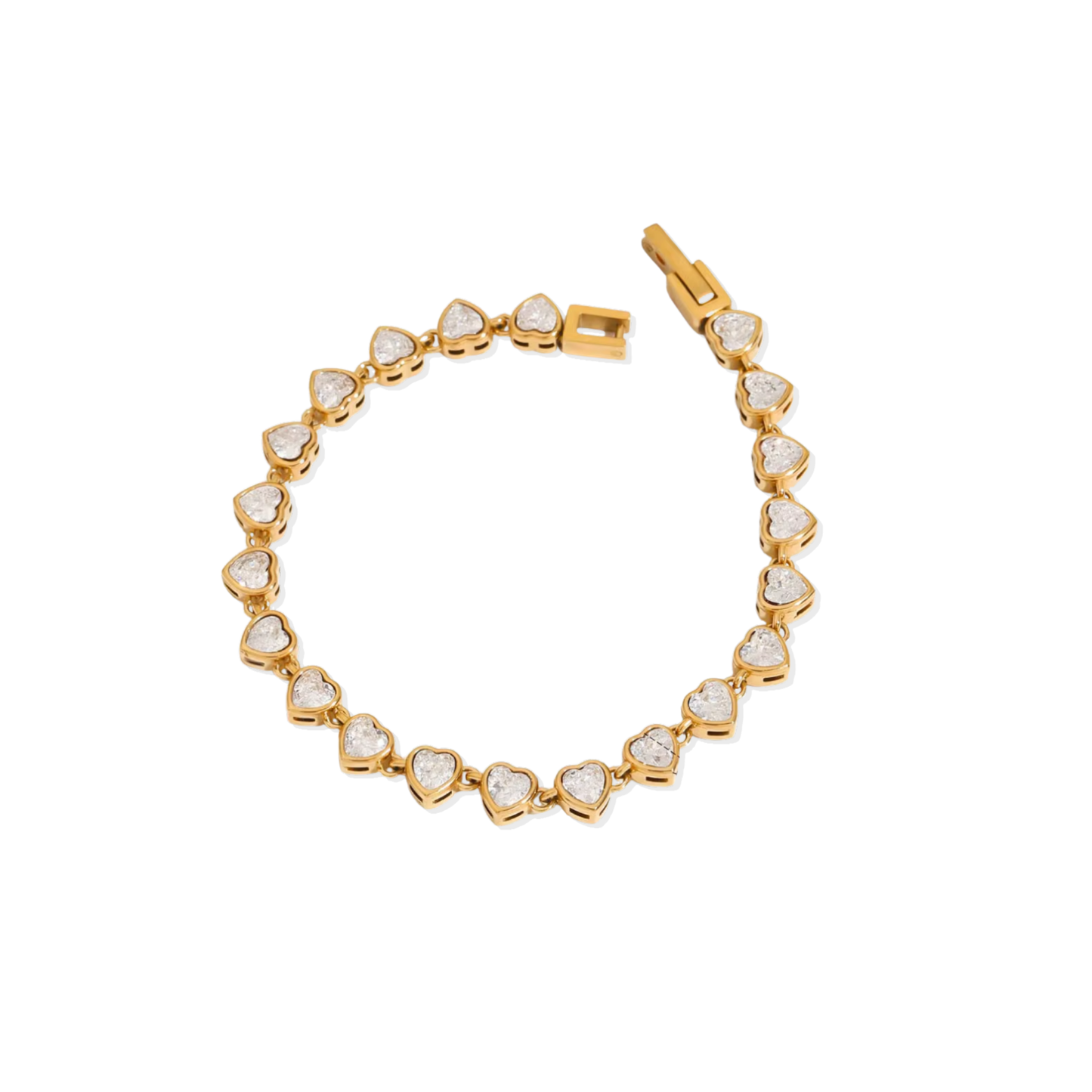 Clear Heart Tennis Bracelet