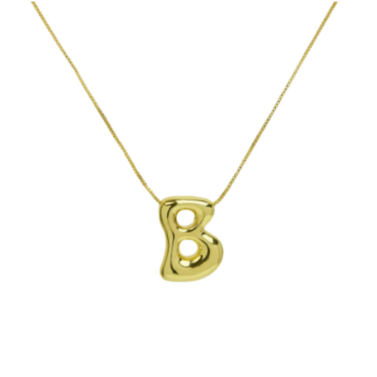 Bubble initial necklace
