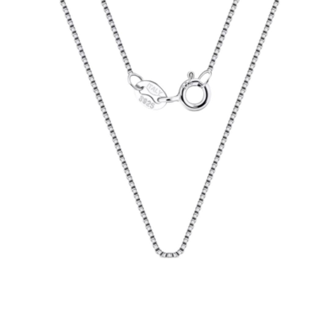 Box chain silver necklace