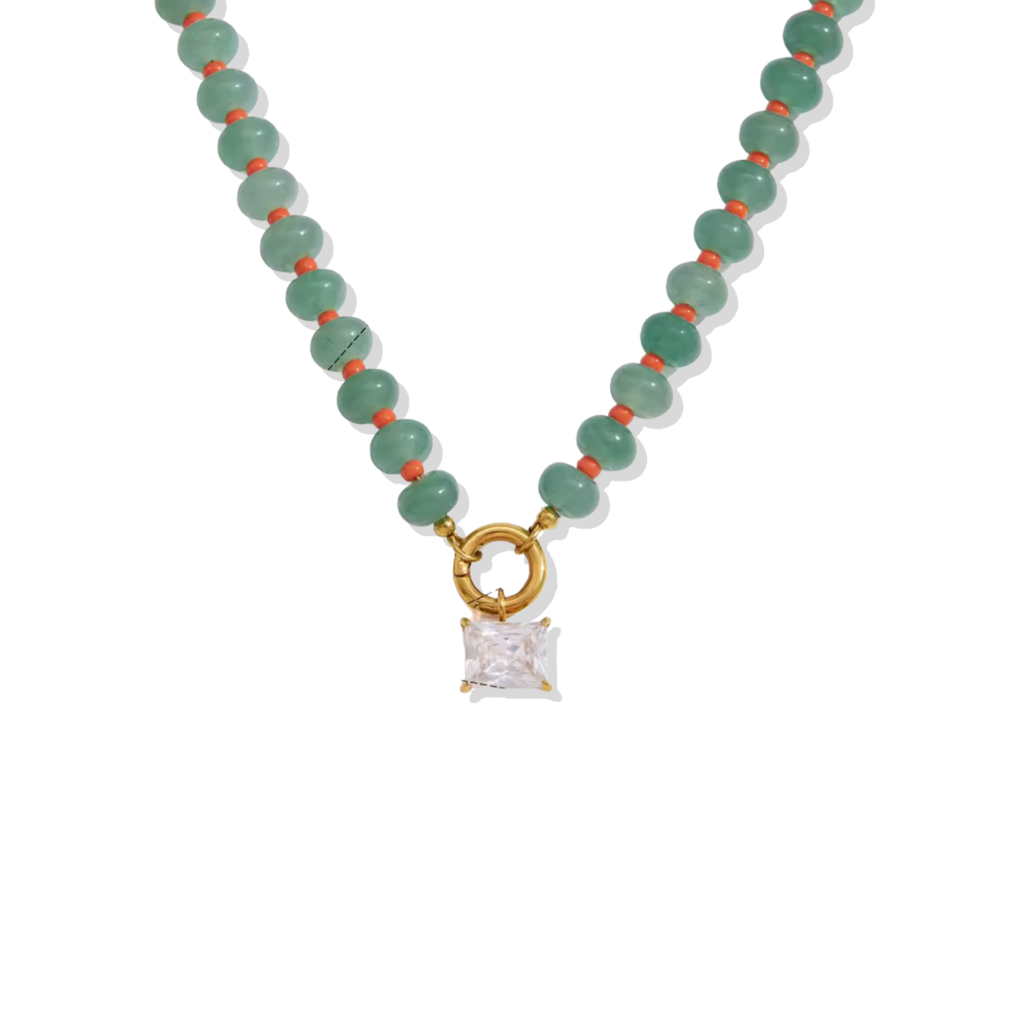 Mint Green Beaded Necklace