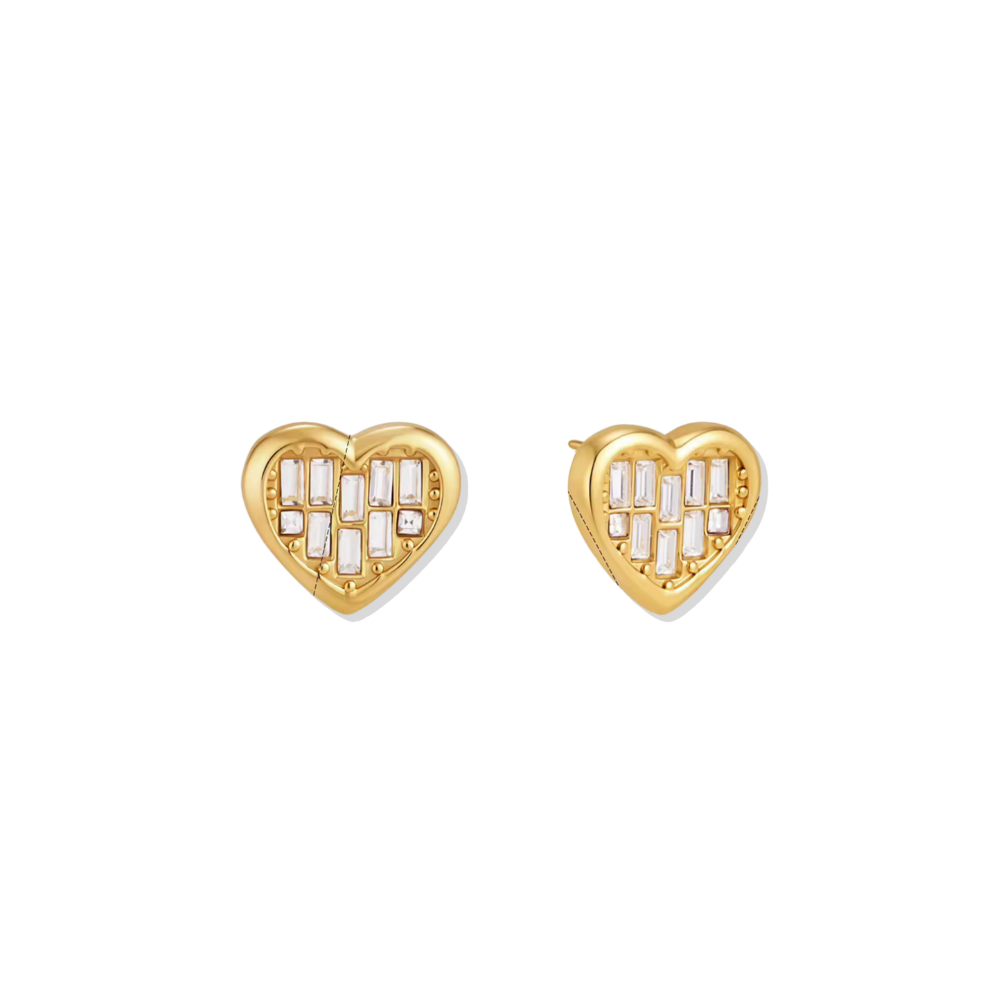 Golden Love Heart Earrings