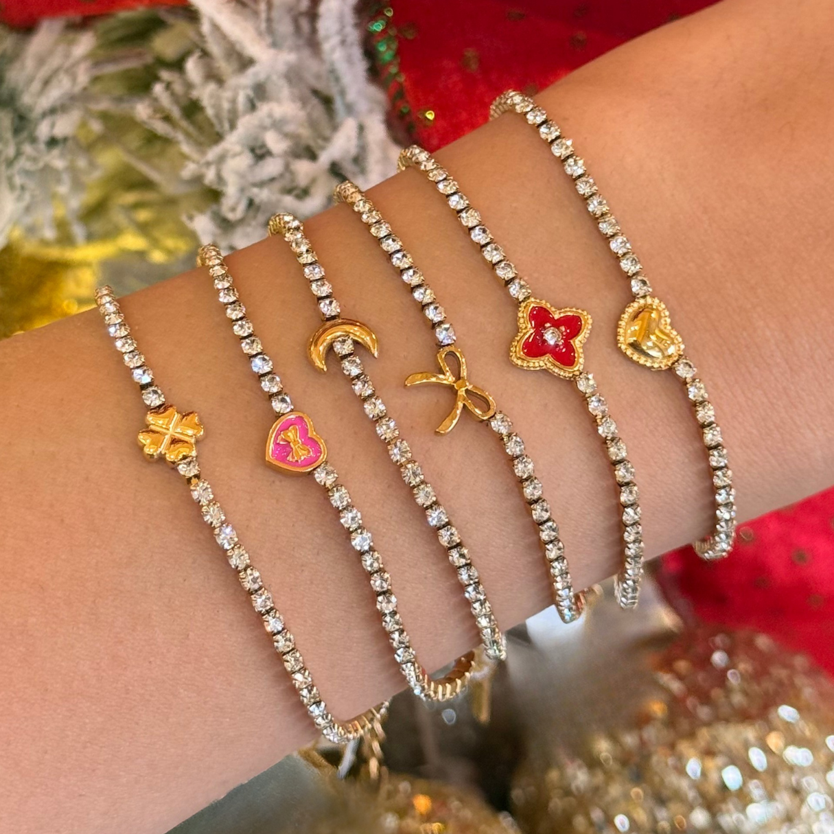 Heart Golden Tennis Bracelet