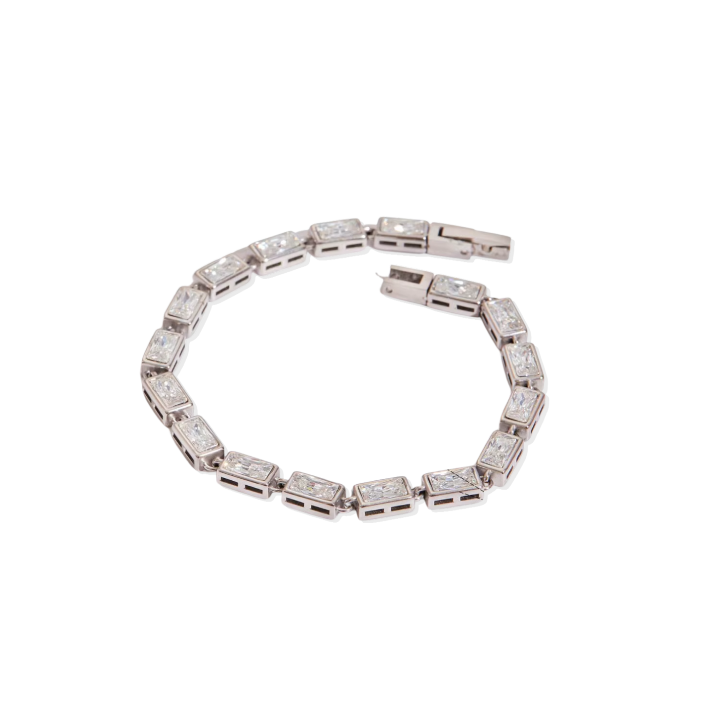 Tennis Rectangle Silver Bracelet