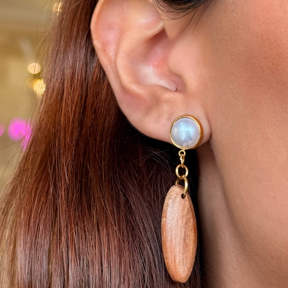 Woody Golden Earrings