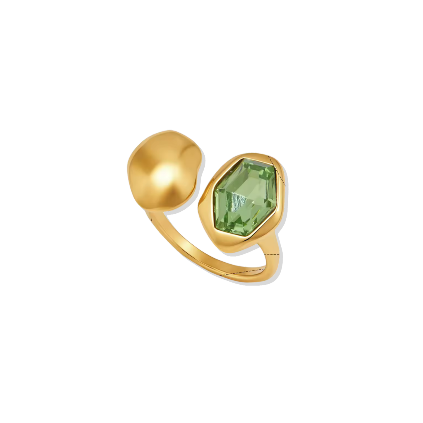Open Green Chunky Ring