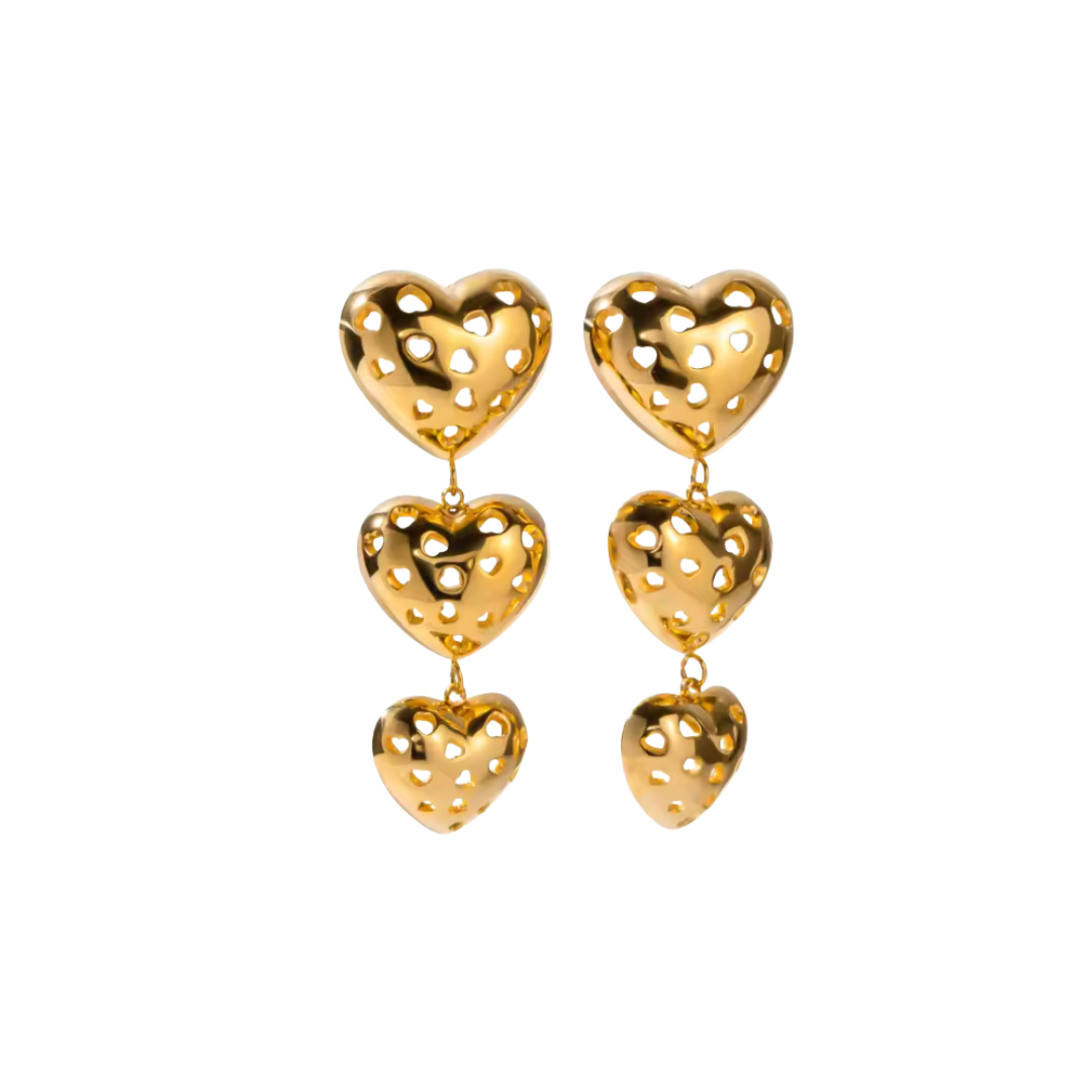 Multi heart zirc earrings