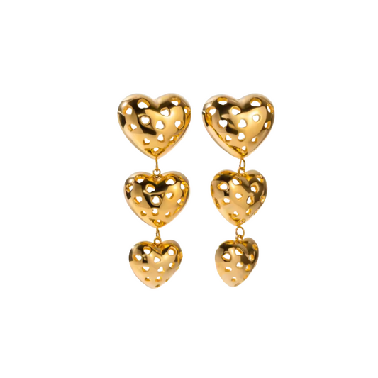 Multi heart zirc earrings