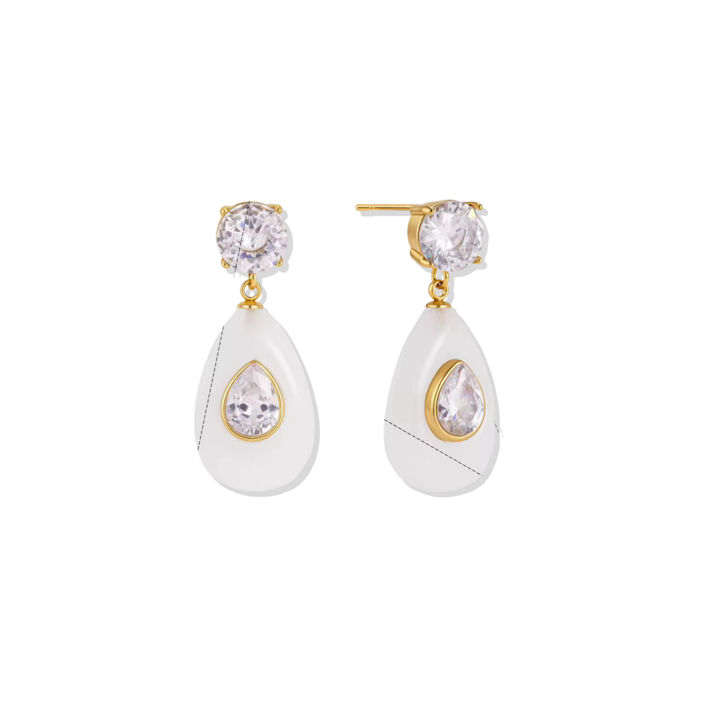 White Stone Zirc Earrings