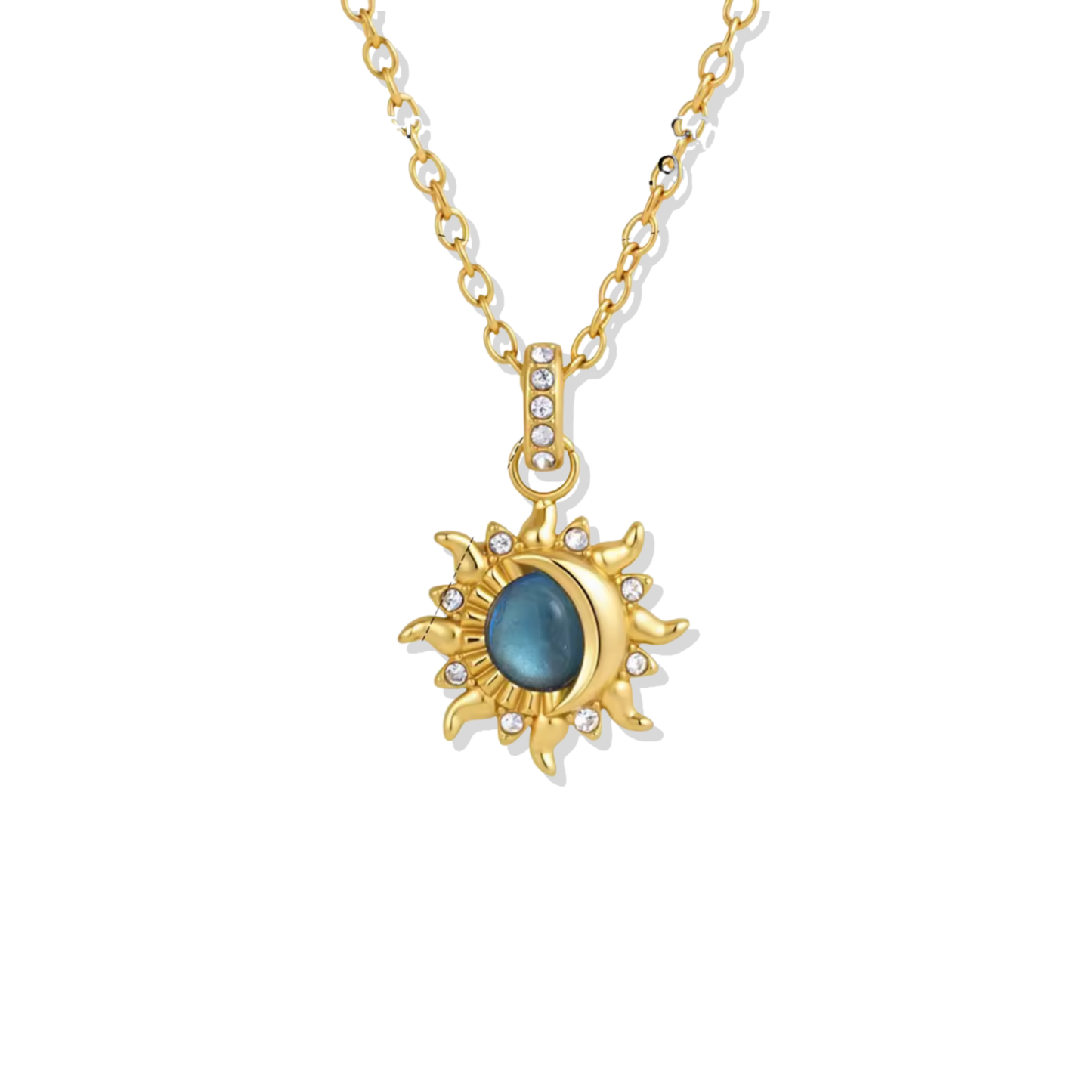 Eclipse Blue Golden Necklace