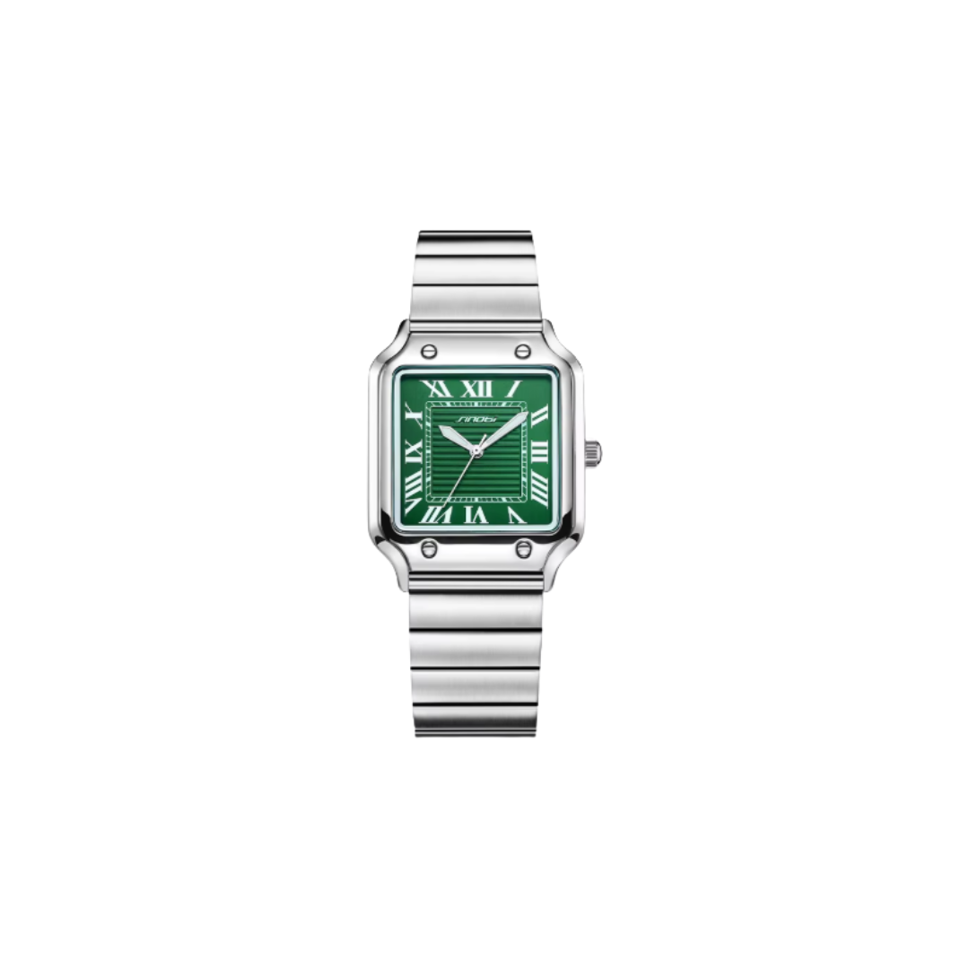 SILVER GREEN FRAME WATCH