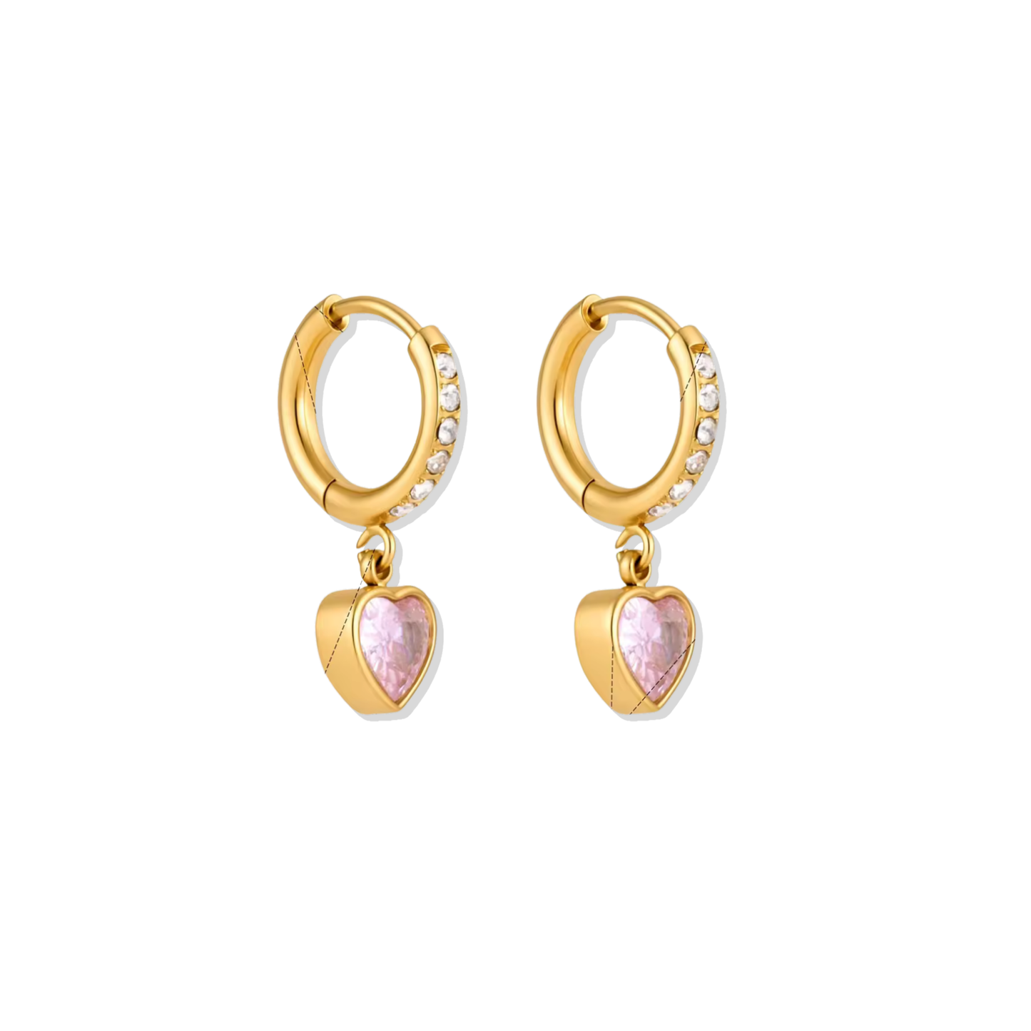 Pink Drop Sparkle Hoops