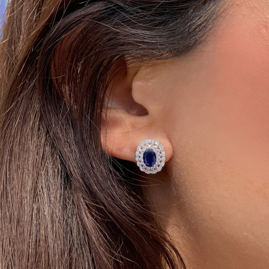 Blue Lady Silver Earring