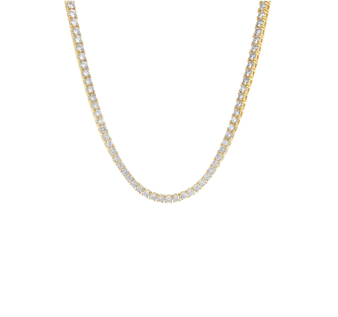 Golden chunky tennis necklace