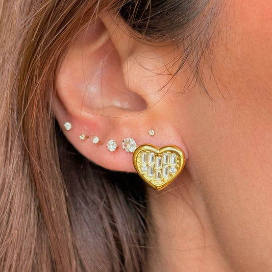 Golden Love Heart Earrings