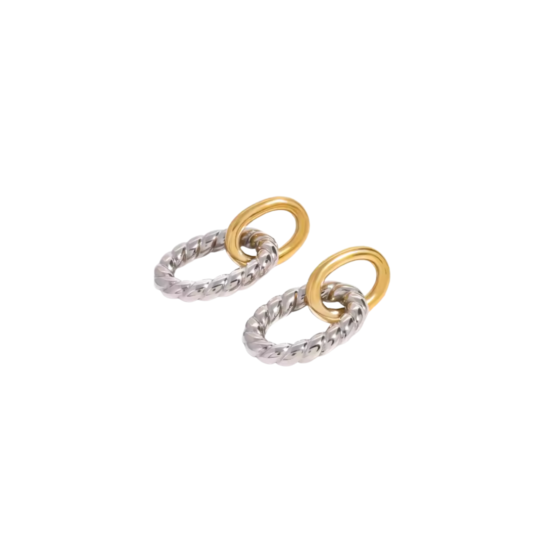 DUAL TWISTED DROP EARRINGS