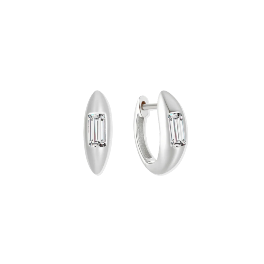 Silver Glimmer Hoops