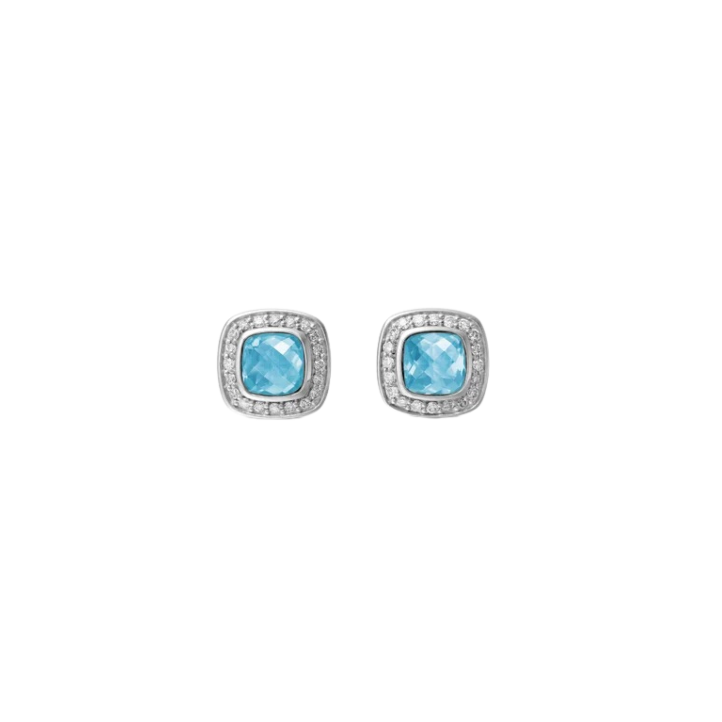 David silver blue topaz studs