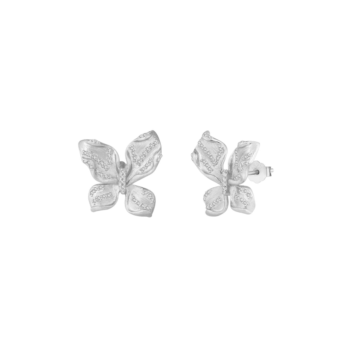 Silver Orchid Earrings