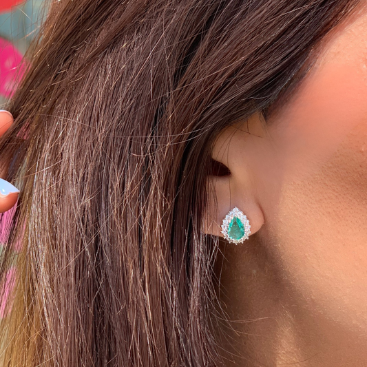 Argent Orbs Blue Earrings